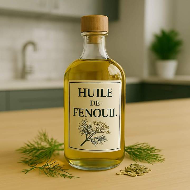 Facilite la digestion et apporte une saveur légèrement anisée aux plats.<br><b> Prix : 25 € le litre</b>